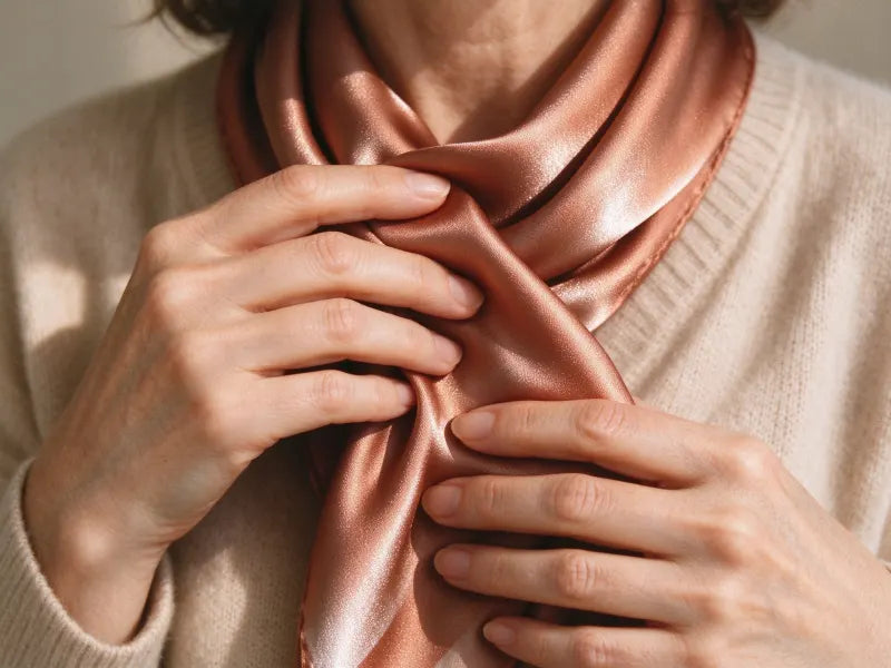 Gentle 100% 6A mulberry silk neck scarf for sensitive neck skin