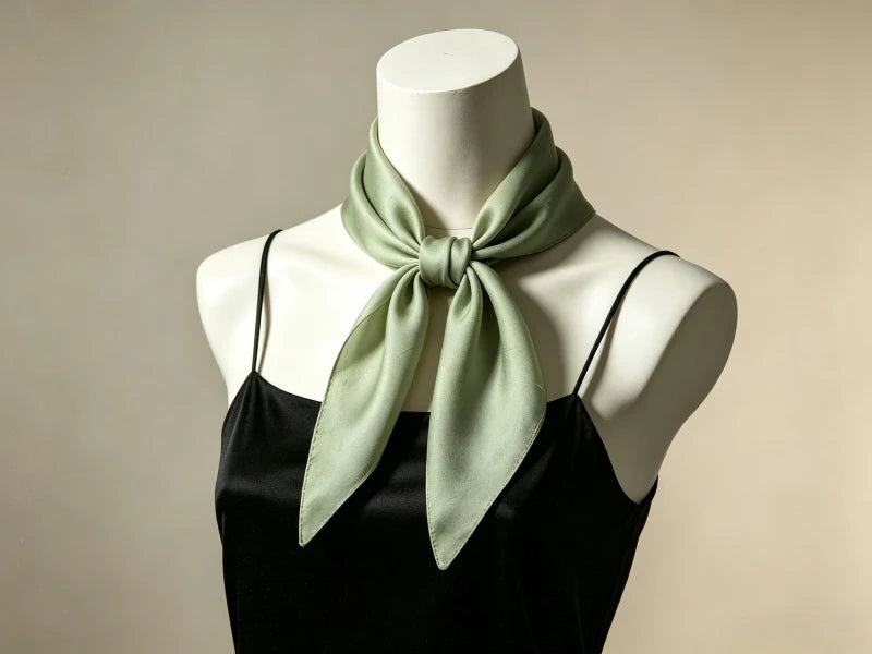Sage Green 65cm Petite Silk Square Scarf – Pocket Square | SERISILK