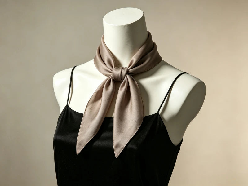 Warm Taupe 65cm Petite Silk Square Scarf – Wrist Wrap | SERISILK